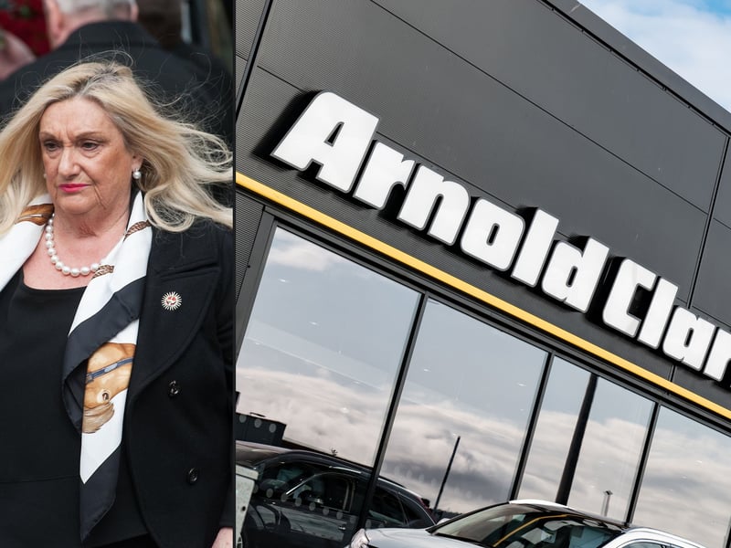 The owners of motor industry giant Arnold Clark, Lady Philomena Clark and family are worth £1.581 billion – a decrease of £310 million from last year. 
