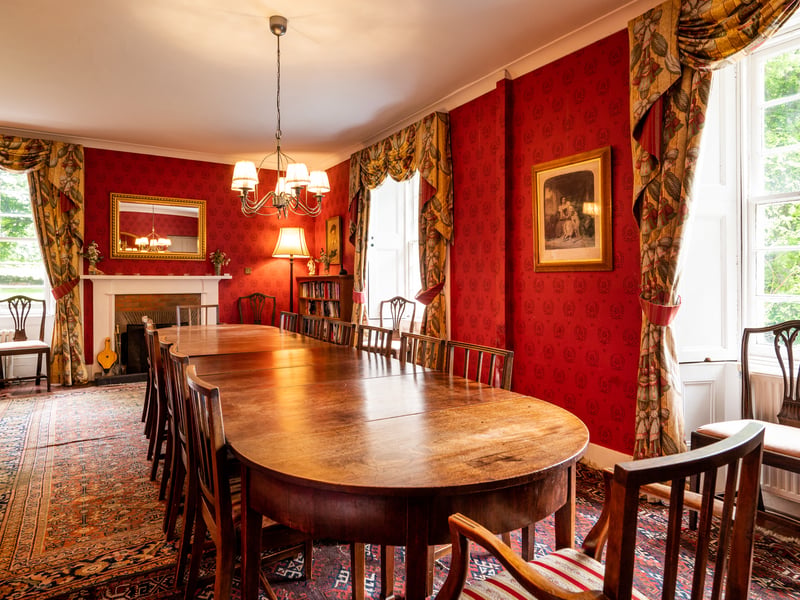 The dining room is very generously propertioned