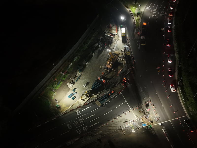 Traffic will be running in lane four around the gyratory to allow for sufficient working space.