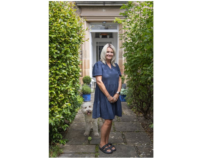 Sandstone Villa is home to Rhona, her two daughters and cockapoo Teddy.