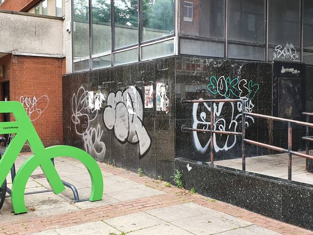 Graffiti in Sheffield city centre. File photo by Bridget Ingle