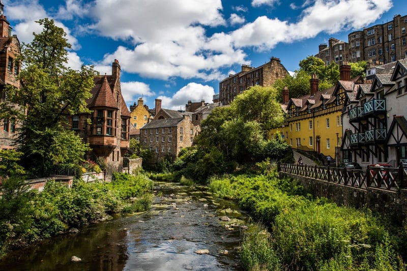 The pretty Dean Village is one of Edinburgh's hidden gems. Situated just five minutes away from Princes Street it's an oasis of calm in the middle of the city with pretty buildings overlooking the Water of Leith. In the books it's where Rebus dreams of living.