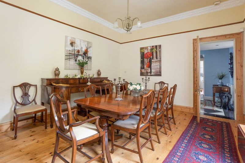The formal dining room has ample space for entertaining.