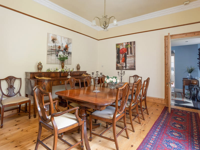 The formal dining room has ample space for entertaining.