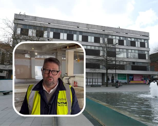 Sheffield's old Cole Brothers department store building and, inset, Mark Latham, director of regeneration at the developer Urban Splash