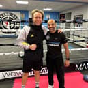 Olly Murs with Dave Coldwell at the boxing coach's Rotherham gym. Photo: David Coldwell/Instagram