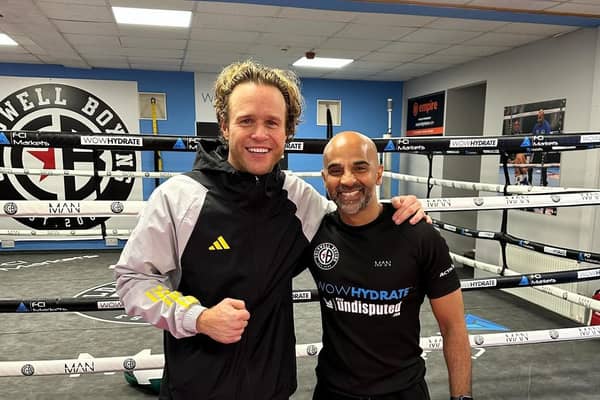Olly Murs with Dave Coldwell at the boxing coach's Rotherham gym. Photo: David Coldwell/Instagram