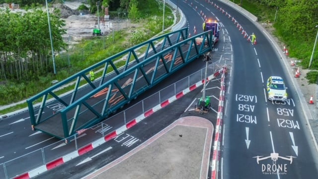Weighing around 50 tonnes, it was transported from junction 2 of the M621 under police escort.