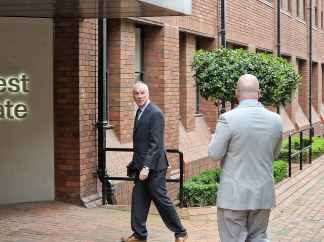 Leadmill boss Phil Mills arrives at court where he faces losing the business he has built up over 40 years.