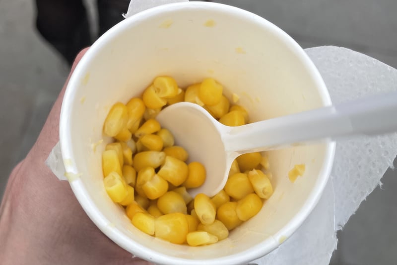 One of the first things I noticed was the abundance of sweetcorn vendors in the city centre. It struck me as an unusual street snack, I’d never seen it sold like that before. I’ve since tried it and it’s just…sweetcorn and butter. It was fine – but I’m still asking myself: who’s craving sweetcorn on a walk through Leeds?