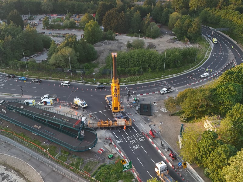 Construction works continue on the Armley Gyratory. Aiming to widen the roads and make access easier for pedestrians, the works have included improvements to several footbridges around the gyratory.