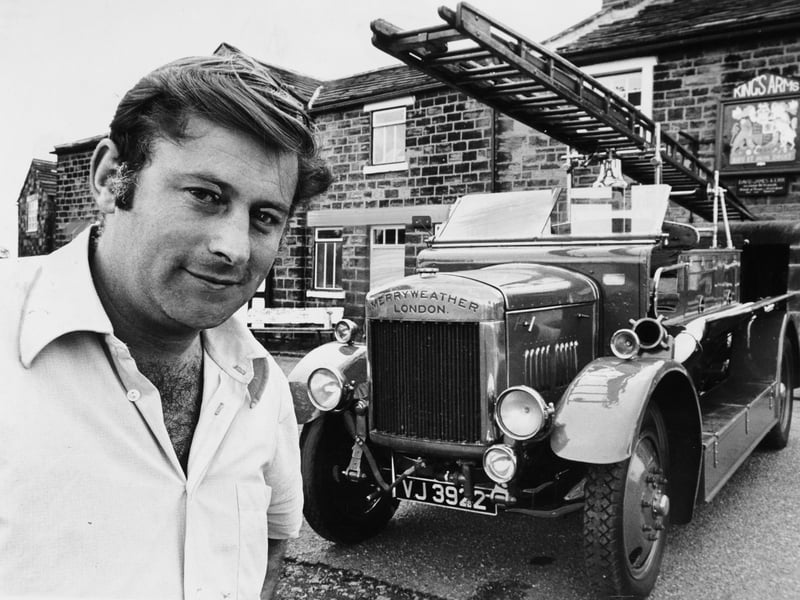 The latest addition to David Kerr's collection of veteran and vintage vehicles in July 1974 was this 44-year-old fire engine, an Albion LB41, with Merryweather body, in perfect working order.
