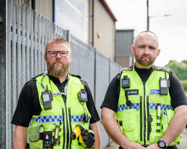 PC Phillip Stead and PC Richard Cousins confronted a knifeman and tried to save a mortally wounded stabbing victim in an office in Hellaby. Both have been named as winners of bravery awards