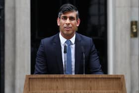 Britain's Prime Minister Rishi Sunak announces the general election will be held on July 4, 2024. (Photo by HENRY NICHOLLS / AFP)
