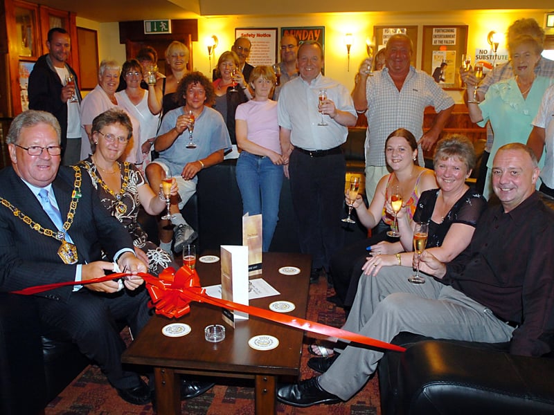 The Mayor and Mayoress of Wyre Cllr. Peter and Susan Hawley officially opened a new lounge area at the Falcon pub in Poulton