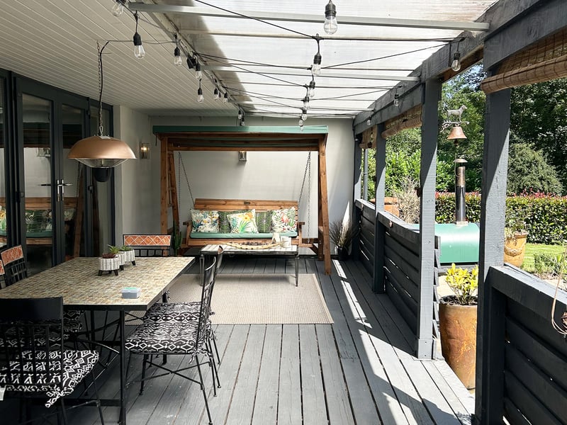 Kirtle Water Grange's deck area is a sunny spot