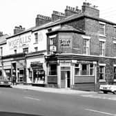 The East House pub on Spital Hill in 1970, with other businesses including Winstons, The Fish Tank, and Wigfalls