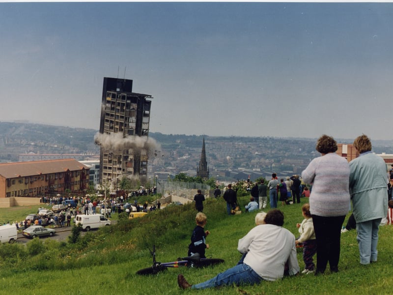 The city's most notorious experiment in high rise design came to a dramatic end in June 1993 as demolition experts exploded the final derelict block. The award winning Hyde Park flats complex, completed in 1965, was widely regarded as the vanguard of British municipal architecture. But the vision of a village in the sky turned into a nightmare for hundreds of families on the estate, who christened it Alcatraz after the infamous American prison.