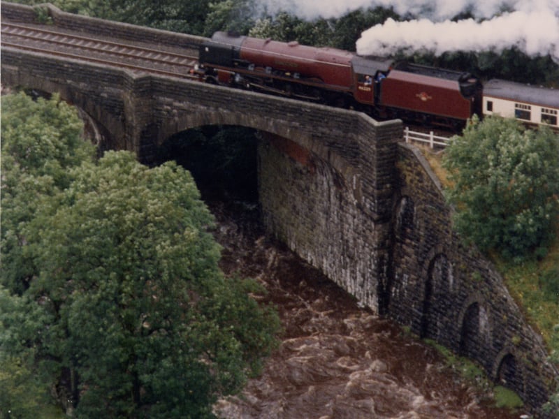 Thge wonder of the Ribblehead Viaduct pictured in August 1993.