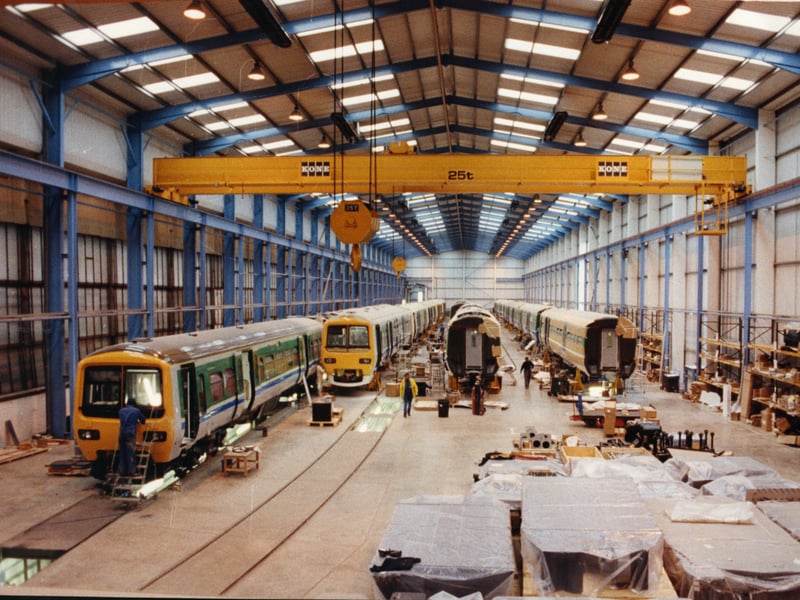 Inside York Carriage Works in February 1993.