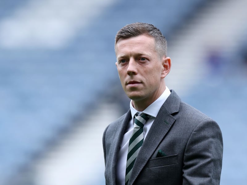The Celtic skipper was suited and booted pre-match