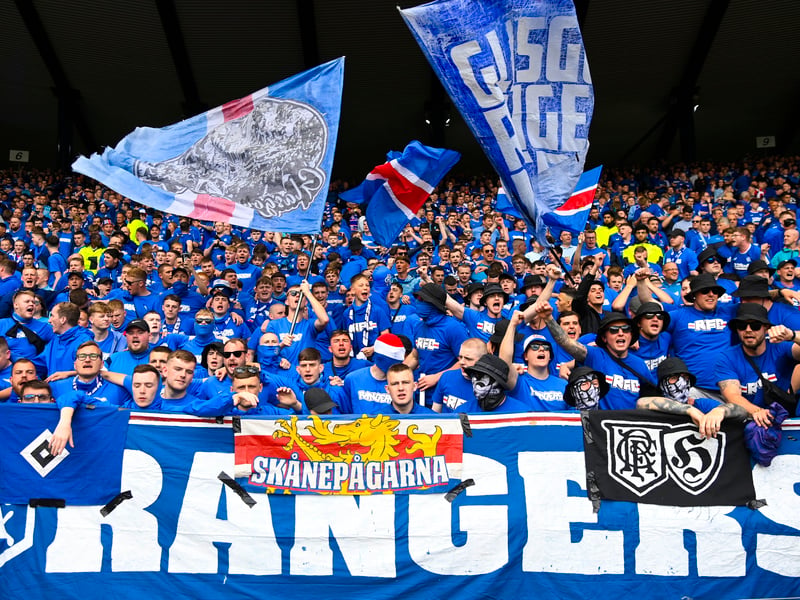 Rangers fans were in full voice behind the goals.