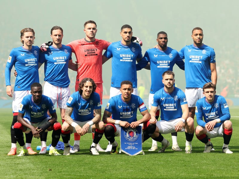 Rangers players also posed up