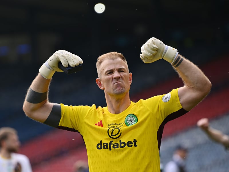 More celebrations for the Celtic goalkeeper in front of adoring fans.