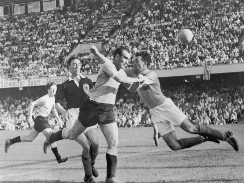 The Scottish boss managed the team in their first major tournament, the World Cup in 1954. However, after his side suffered a 1-0 defeat to Austria he resigned from the role mid-tournament. Scotland would go on to lose 7-0 to Uruguay (pictured) in their second group game, where they exited the tournament. He returned as Scotland boss in 1959 but departed a year later. His tournament record is as follows: P1, W0, D0, L1, GD: -1