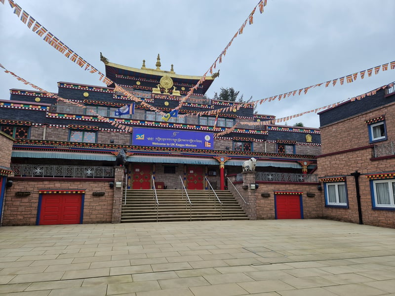 After being established in 1967, the next two decades then saw the development of a larger temple, the Samye Temple, which was inaugurated on the 8th August 1988. The Dalai lama came to bless the building. All the construction work was done by members of the community. It can fit up to 500 people and is where teachings and prayers take place today.