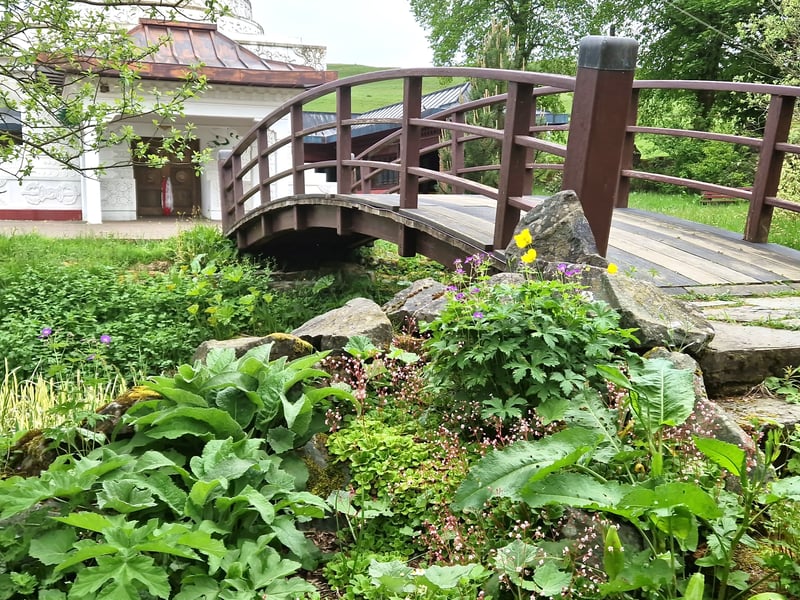 The gardens at Samye Ling have a contemporary layout, but statues and symbols that are traditionally Buddhist, including stupas, prayer flags, Avalokiteshvera/Chenrezig and Green Tara. They draw on themes connected with world peace, health and wellbeing, sustainability and organic vegetable growing. Samye Ling is free to visit all year round, but it does have some rules, including no use of illicit drugs, no fishing, and no dogs or other pets allowed (unless guide dogs). 