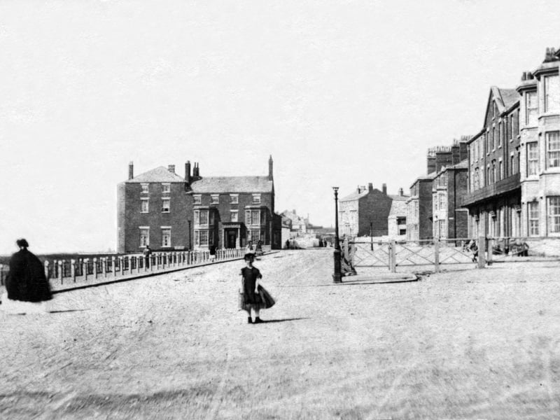 The earliest known photograph of Bailey's Hotel in 1860 Beyond it is old property at Fumbers Hill, now Cocker Square