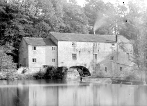 Flint Mill, located about one and a quarter miles upstream of Thorp Arch Bridge near the western boundary with Wetherby. It began as a water powered corn mill around 1772 but when the sails of a Leeds windmill collapsed and were irreparably damaged in 1774 the mill began to grind flint for Leeds Pottery owned by Hartley Green and Company. Thorp Arch was a good location for this industry as the flint was transported by sea from the south coast and upstream from the Humber Estuary via the Rivers Ouse and Wharfe as far as Tadcaster.