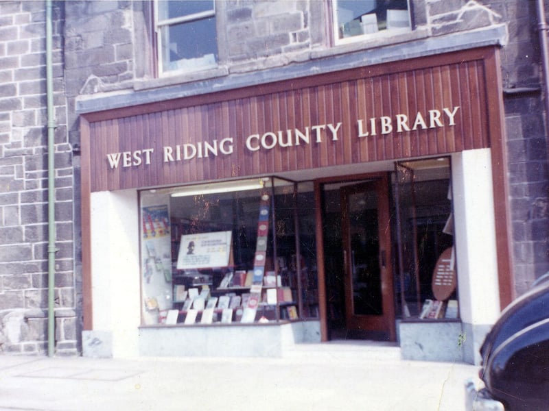 Otley County Library on Boroughgate in July 1960. It opened here in 1959 with a stock of 12,000 books. The premises are Grade II listed and was originally part of a single house dating from the seventeenth century. Prior to 1974 the library service was run by West Riding County Council. In 2006 a long awaited, purpose-built new library opened in Otley at the junction of Nelson Street and Charles Street.