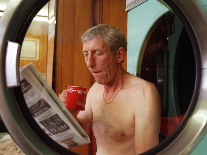 Glyn James from Whirlpool launderette, Devonshire Road, Blackpool. The launderette was celebrating its 50th anniversary