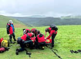 A horse rider required hospital treatment after falling to the ground in the Peak District. Photo: Edale Mountain Rescue Team