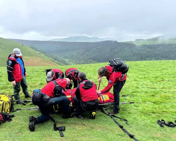 A horse rider required hospital treatment after falling to the ground in the Peak District. Photo: Edale Mountain Rescue Team