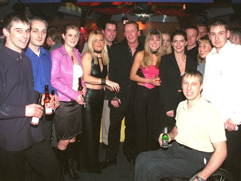 Opening of The Residence nightclub in Poulton, formerly Club L'Orange.
Pic shows guests of owner Elliott Simpson (centre) at the opening.