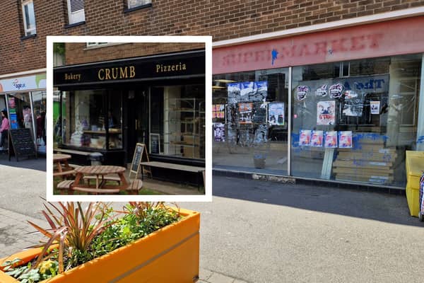 Crumb bakery (inset) is looking to move into the former Fultons Foods supermarket in Crookes (main picture) and has a date for its planning opening. Google / National World