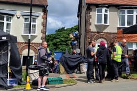Film crews at Marsh Lane, Crosspool, filming the thriller 'Reunion' for the BBC. Photo: David Kessen, National World