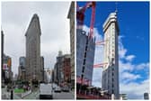 Spot the difference: New York's Flatiron building, left, and the Sytner tower on Broad Lane.