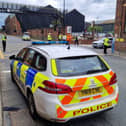 The scene at Sheffield Forgemasters, following the discovery of a suspected World War Two explosive device 