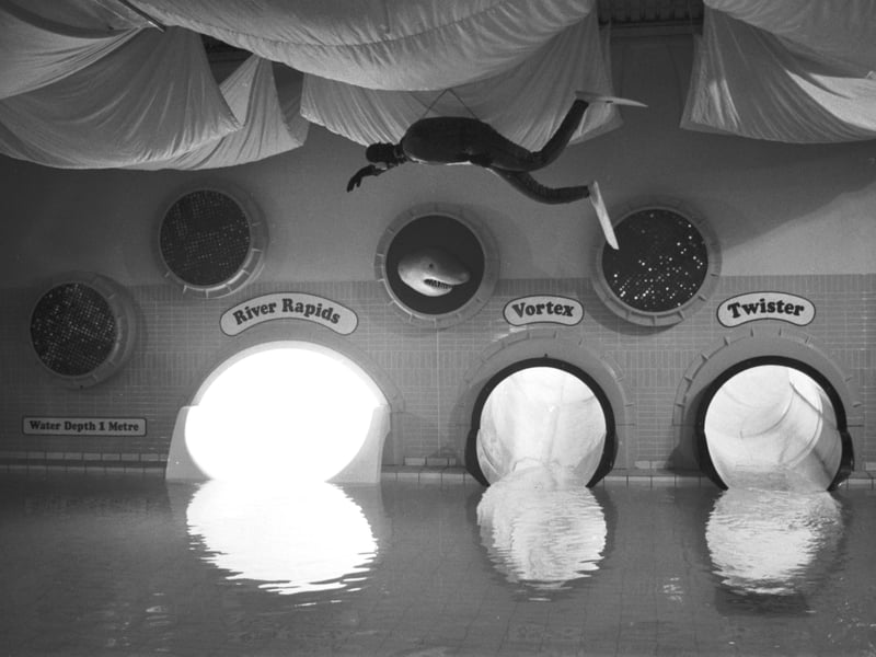 Pictured are the The River Rapids, Vortex and Twister water slides/flumes  when they opened at the Commonwealth Pool in Edinburgh, September 1988. The popular attraction delighted youngsters for years in Edinburgh, with the Stingray flume (not pictured) described at the time as "the fastest water slide in Europe". Despite their massive popularity, the flumes were removed at the turn of the century following a spell of constant closures due to safety and maintenance issues.
