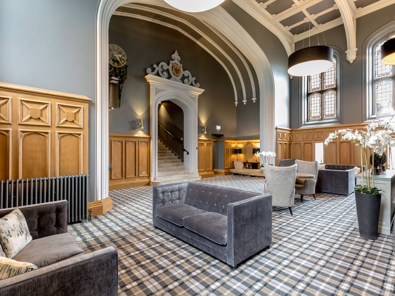 The stunning shared entrance hall retains many period features.