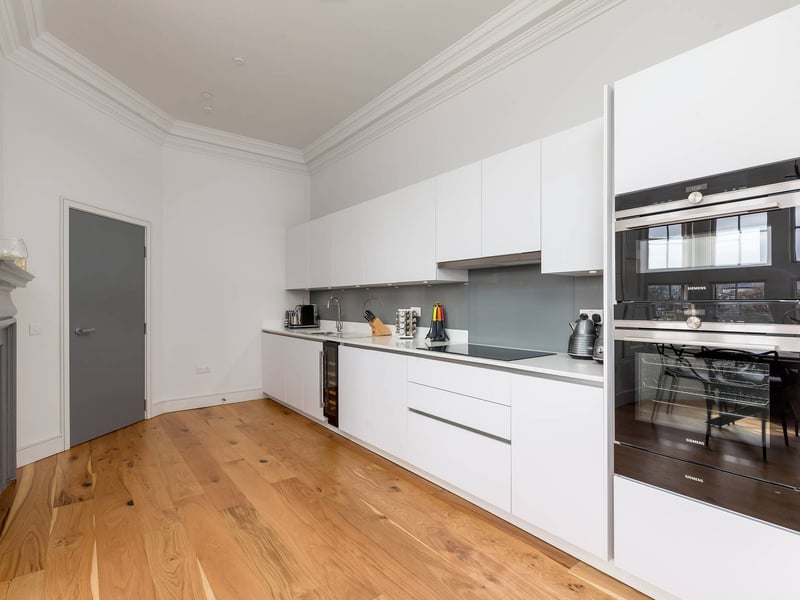 There is a sleek contemporary kitchen. For more information, contact Ricardo Volpi of selling agent Knight Frank on 0131 322 3458.