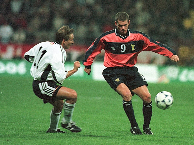 Worn in a famous 1-0 win over Germany in Bremen in 1999, the pink Umbro design isn't as rare as others but is still very popular with fans. Value at £124.99 for an excellent condition version.