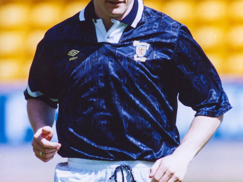 Made famous by Gordon Durie and Gary McAllister, this navy Umbro number has an interesting collar and sleeve design but has remained popular up to present day. Currently valued at £174.99 for a good quality original.