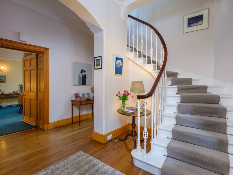 The Ritchies were very keen to retain as many period features as possible, including the staircase which sweeps between the four storeys, ornate cornicing throughout, doors and wooden floors.