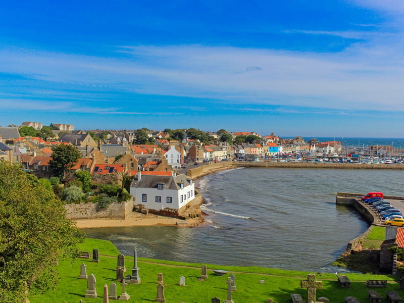 Tucked in the East Neuk of Fife, Anstruther is a fishing village to the south of St Andrews. With boat rides out to the Isle of May where visitors can look for puffins, seals and other wildlife, other attractions include the Scottish Fisheries Museum and the town is also known for its fish and chip shop.