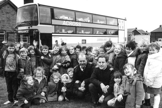 Class 8 of Harton Infants School had every reason to look cheerful. They raised £500 towards the cost of a Jumbulance in 1990.